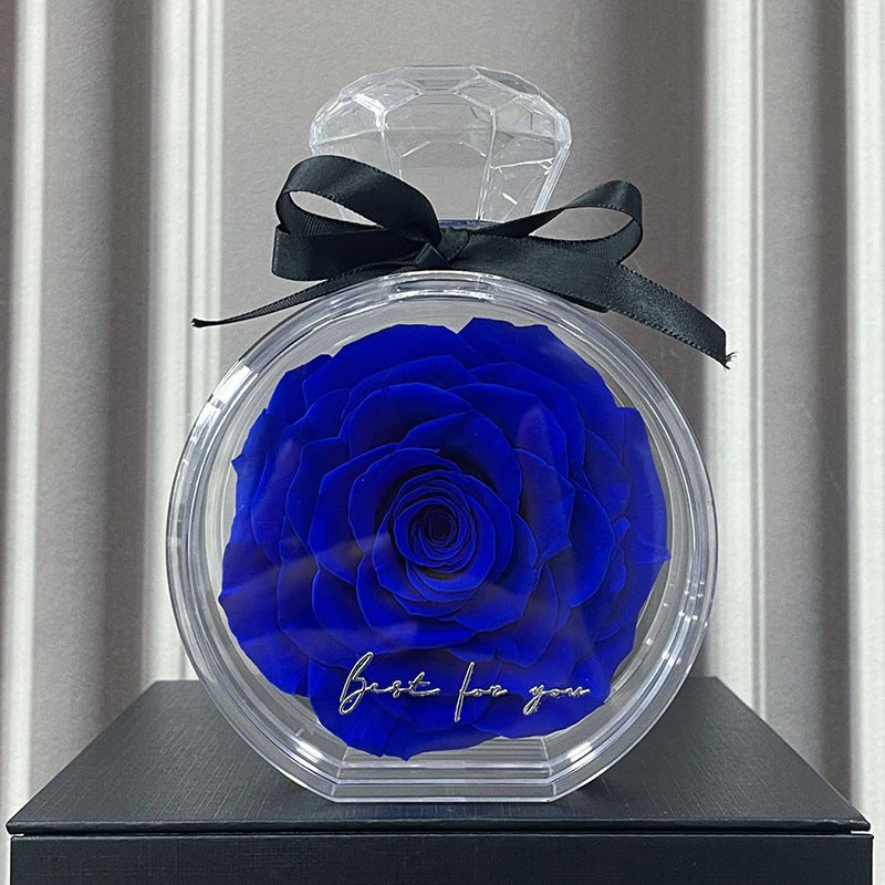 Natural Eternal Flower Ornaments Transparent Cover Dried Rose Gift Box  Valentine's Day Home Decor