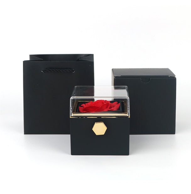 Rotating Soap Flower Rose Gift Box Creative Rotating Rose Jewellery  Packaging Box Valentine's Day Gift For Women