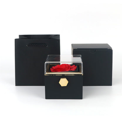 Rotating Soap Flower Rose Gift Box Creative Rotating Rose Jewellery  Packaging Box Valentine's Day Gift For Women
