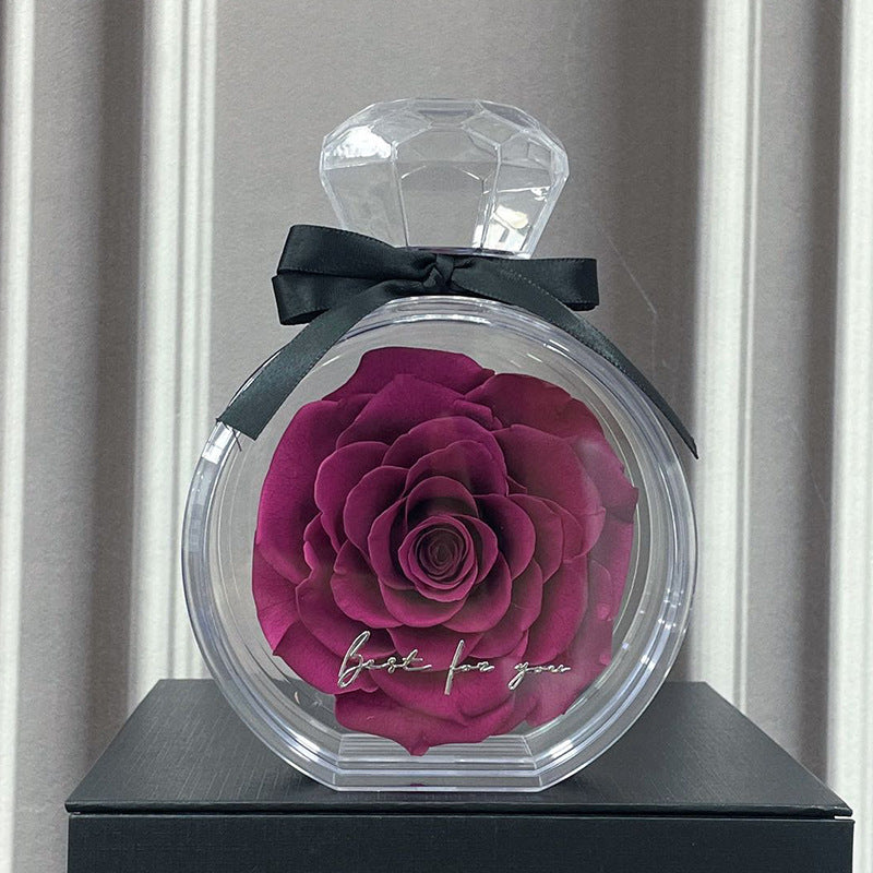 Natural Eternal Flower Ornaments Transparent Cover Dried Rose Gift Box  Valentine's Day Home Decor