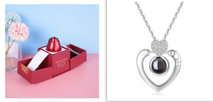 Hot Valentine's Day Gift Metal Rose Jewelry Gift Box Necklace