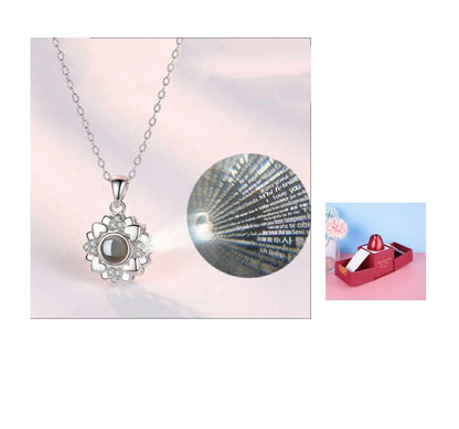 Hot Valentine's Day Gift Metal Rose Jewelry Gift Box Necklace