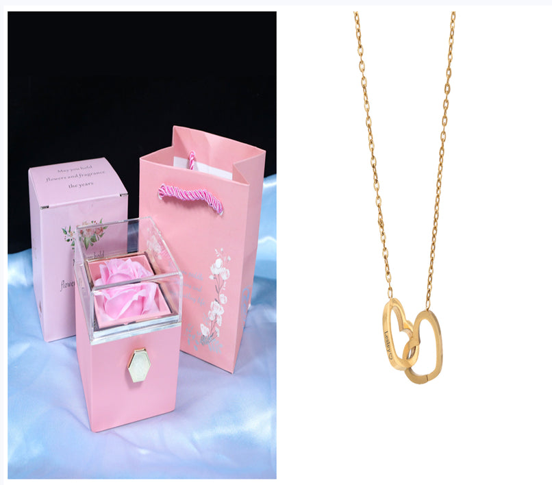 Rotating Soap Flower Rose Gift Box Creative Rotating Rose Jewellery  Packaging Box Valentine's Day Gift For Women