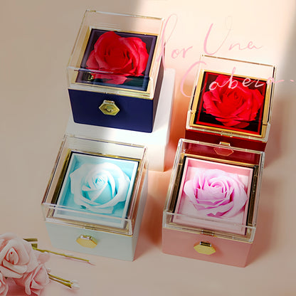 Rotating Soap Flower Rose Gift Box Creative Rotating Rose Jewellery  Packaging Box Valentine's Day Gift For Women