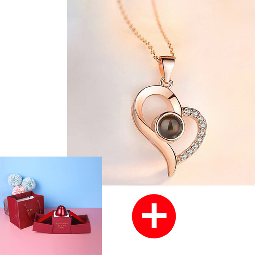 Hot Valentine's Day Gift Metal Rose Jewelry Gift Box Necklace