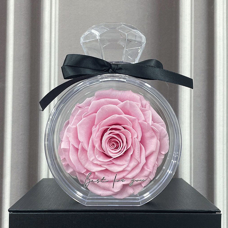 Natural Eternal Flower Ornaments Transparent Cover Dried Rose Gift Box  Valentine's Day Home Decor