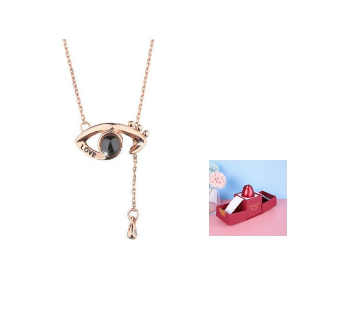 Hot Valentine's Day Gift Metal Rose Jewelry Gift Box Necklace