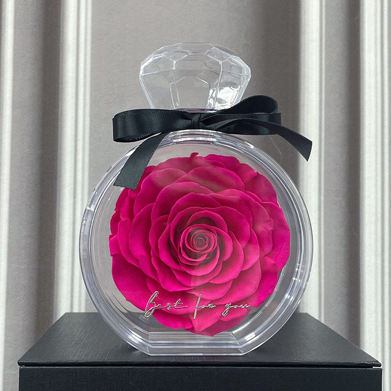 Natural Eternal Flower Ornaments Transparent Cover Dried Rose Gift Box  Valentine's Day Home Decor