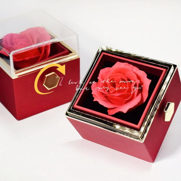 Rotating Soap Flower Rose Gift Box Creative Rotating Rose Jewellery  Packaging Box Valentine's Day Gift For Women
