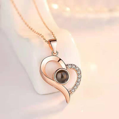 Hot Valentine's Day Gift Metal Rose Jewelry Gift Box Necklace