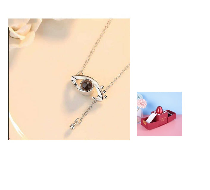 Hot Valentine's Day Gift Metal Rose Jewelry Gift Box Necklace