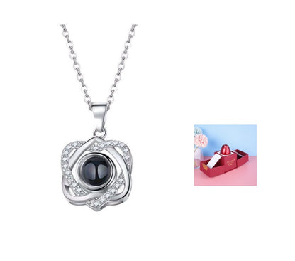 Hot Valentine's Day Gift Metal Rose Jewelry Gift Box Necklace